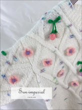 Oversized Floral Embroidery Pearl Button Cardigan - Sun Imperial (photo 4)
