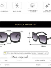 Oversized Women Sunglasses Plastic Female Big Frame Gradient Sun Glasses Uv400 - Blue