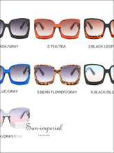Oversized Women Sunglasses Plastic Female Big Frame Gradient Sun Glasses Uv400 - Pink Blue Lens