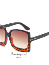 Oversized Women Sunglasses Plastic Female Big Frame Gradient Sun Glasses Uv400 -red Leopard