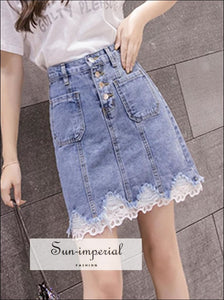 Paperbag Waist Denim Skirt with Belt 2 SUN-IMPERIAL United States