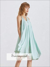 Pavia Dress- Sleeveless Dress for Women O Neck off Shoulder Backless Oversize Irregular Mini