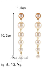 Pearl Beaded Earrings Long Drop for Women SUN-IMPERIAL United States