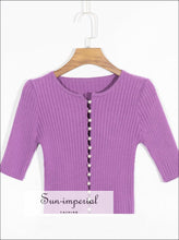 Pearl Buttoned O-Neck Cardigan Sweater - Sun Imperial (photo 2)