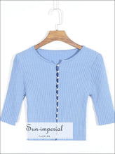 Pearl Buttoned O-Neck Cardigan Sweater - Sun Imperial (photo 6)