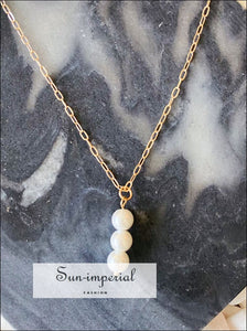 Gold Plated Pearl Heart Layered Necklace Sun-Imperial United States