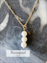 Gold Plated Pearl Heart Layered Necklace Sun-Imperial United States