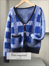 Plaid Button Front Cardigan Sweater - Sun Imperial (photo 3)