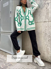 Plaid Oversized Cardigan Sweater - Sun Imperial (photo 3)