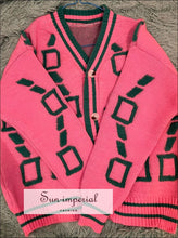 Plaid Oversized Cardigan Sweater - Sun Imperial (photo 7)