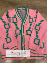 Plaid Oversized Cardigan Sweater - Sun Imperial (photo 8)