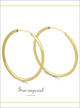 Hoop Earrings 14k Gold Plate 2 Mm Hip Hop Hoops Ear Jewelry 25 - 70 Women 14k, mm, 40 50 60 mm Sun-Imperial United States