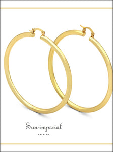 Hoop Earrings 14k Gold Plated 3 Mm Hip Hop Hoops Ear Jewelry 25 - 70 14k, mm, 30mm, 40 mm - 80 All Sun-Imperial United States