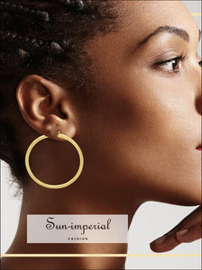 Hoop Earrings 14k Gold Plated 3 Mm Hip Hop Hoops Ear Jewelry 25 - 70 14k, mm, 30mm, 40 mm - 80 All Sun-Imperial United States