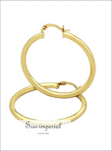 Hoop Earrings 14k Gold Plated 3 Mm Hip Hop Hoops Ear Jewelry 25 - 70 14k, mm, 30mm, 40 mm - 80 All Sun-Imperial United States