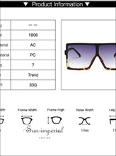 Plastic Oversized Women Sunglasses Square Big Frame Sunglasses for Female - Leopard Frame