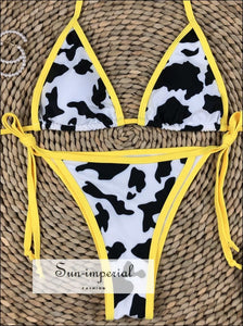 Plunge Cow Print Bikini Set best seller, bikini, bikini set, COW PRINT BIKINI, hot SUN-IMPERIAL United States