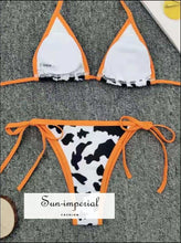 Plunge Cow Print Bikini Set- Blue best seller, bikini, bikini set, COW PRINT BIKINI, hot SUN-IMPERIAL United States