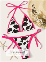 Plunge Cow Print Bikini Set- Sky Blue best seller, bikini, bikini set, COW PRINT BIKINI, hot SUN-IMPERIAL United States
