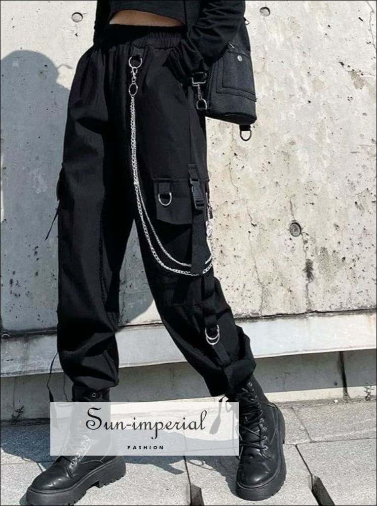 Gothica Clothing-Gothic Chain Cargo Pants