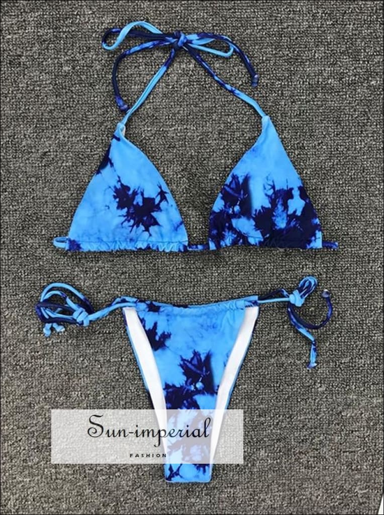 Puff Sleeve Floral Bikini top Tie Dye Set