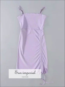 Purple Mini Drawstring Cami Bodycon Mini Dress