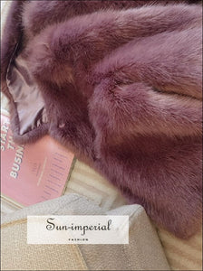 Purple Shaggy Women Faux Fur Jacket Mini Length Coat Sun-Imperial United States