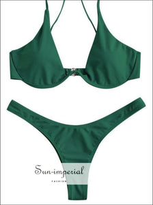Push up Plunge Bathing Suit - Green SUN-IMPERIAL United States