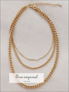Gold Plated Quad Squad Chain Link Necklace Sun-Imperial United States