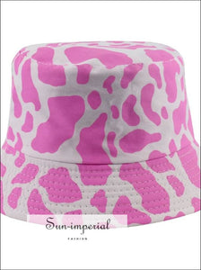 Reversible Black White Cow Pattern Women Bucket Hat SUN-IMPERIAL United States