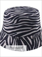 Reversible Black White Cow Pattern Women Bucket Hat SUN-IMPERIAL United States