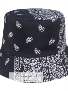 Reversible Black White Cow Pattern Women Bucket Hat SUN-IMPERIAL United States