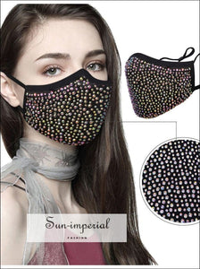 Rhinestones Face Jewelry Masks Glitter Hollow out Decorative Crystals Metal Mesh chick sexy style, decorative face mask, high street fashion