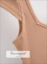Ribbed Asymmetric Neck Bodycon Mini Dress - Sun Imperial (photo 7)