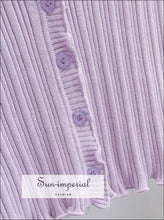 Ribbed Knit Cardigan with Ruffle Trim - Sun Imperial (photo 5)
