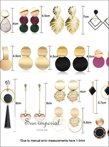 Round Dangle Drop Korean Earrings for Women Geometric Sequin Gold Earring Wedding Jewelry SUN-IMPERIAL United States