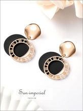 Round Dangle Drop Korean Earrings for Women Geometric Sequin Gold Earring Wedding Jewelry SUN-IMPERIAL United States