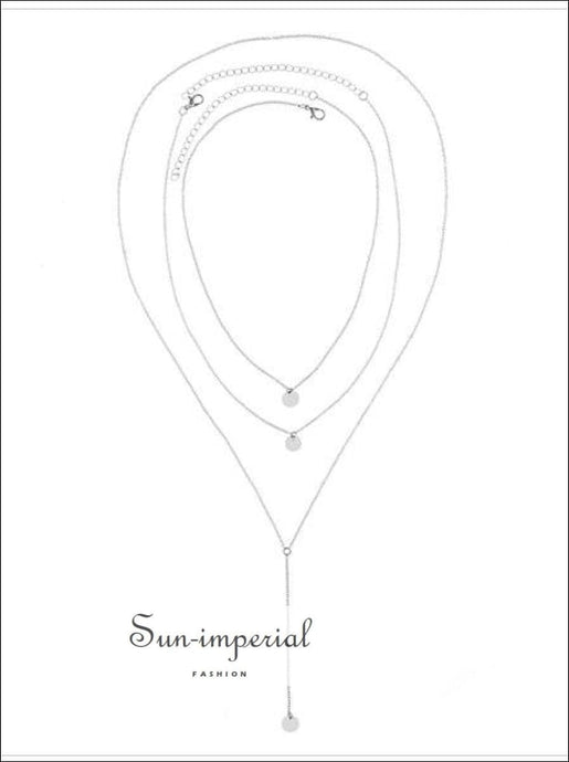 Round Pendant Layered Necklace Set