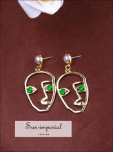 Round Sequin Dangle Drop Earrings - Sun Imperial (photo 3)