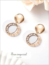 Round Sequin Dangle Drop Earrings - Sun Imperial (photo 6)
