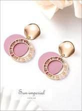 Round Sequin Dangle Drop Earrings - Sun Imperial (photo 7)