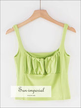 Ruched Bust Cami Short Tank top - Green