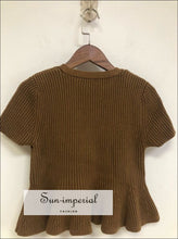 Ruffle Hem Single-Breasted Knit Sweater Cardigan - Sun Imperial (photo 7)