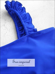 Ruffle Lace up High Waisted Tankini Swimwear Bikini Sets SUN-IMPERIAL United States