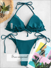 Ruffle Low Waisted Tie side Bikini Sets Swimwear SUN-IMPERIAL United States