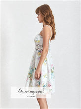 Saint Ann Dress - Casual Vintage a Line Floral Print Lace Midi Dress V Neck Sleeveless
