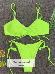 Scalloped String Bikini Swimsuit - White SUN-IMPERIAL United States