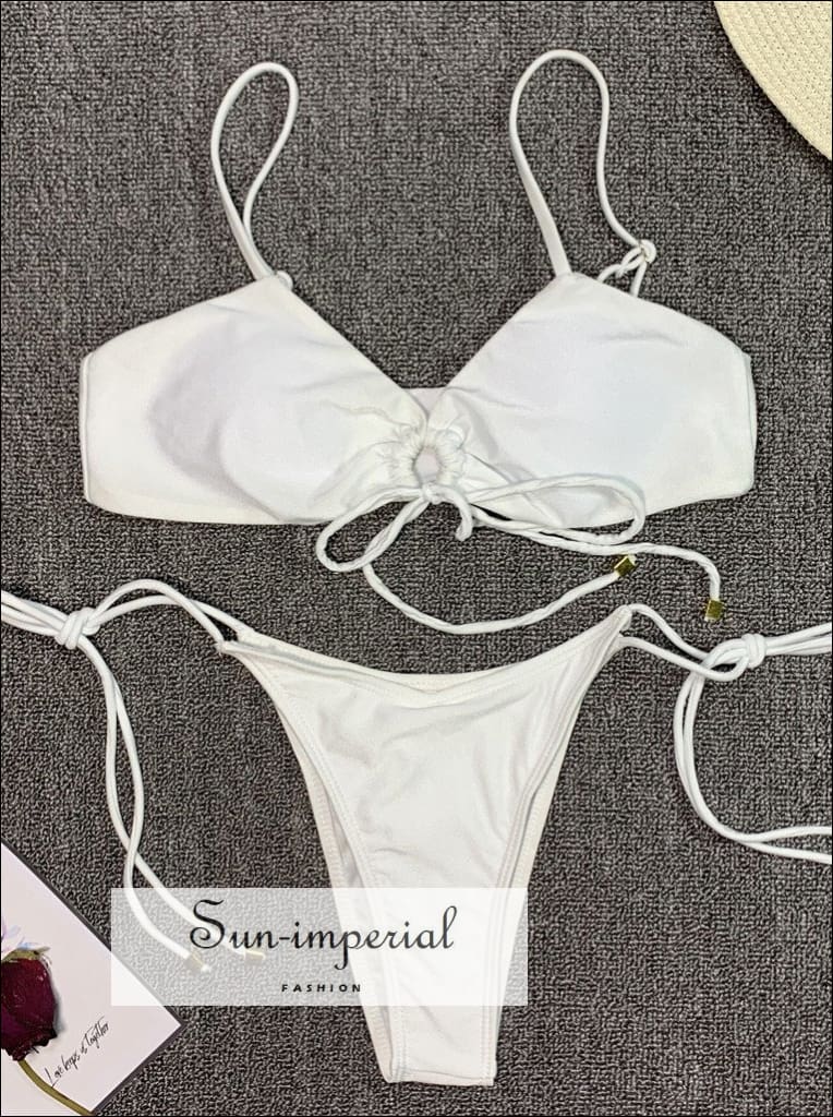 Sun-imperial - scalloped string bikini swimsuit - white – Sun-Imperial