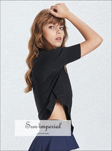 Scarlett top - Solid Black and White Asymmetrical off Shoulder Women’s T Shirt Off Shoulder, Collar, Summer Slim Clothing, vintage, 