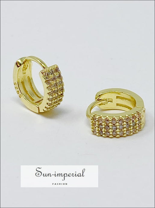 Gold Plated Shiny Mini Hoop Earrings Sun-Imperial United States